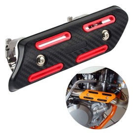 NICECNC Universal Red 4 Stroke Exhaust Heat Protector Shield Compatible with Honda CRF250 CRF450 CRFX250 CRFX450,Compatible Suzuki RMZ250 RMZ400 RMZ450 RMX250 RMX400 RMX450 DRZ250 DRZ400 See Fitment