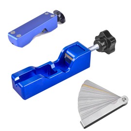 CNRAQR Universal Spark Plug Gap Adjustment Tool with Magnetic Base Compatible with Most 10mm 12mm 14mm 16mm Spark Plugs Blue - 1 Set with Feeler Gauge for Easy Installation and Storage