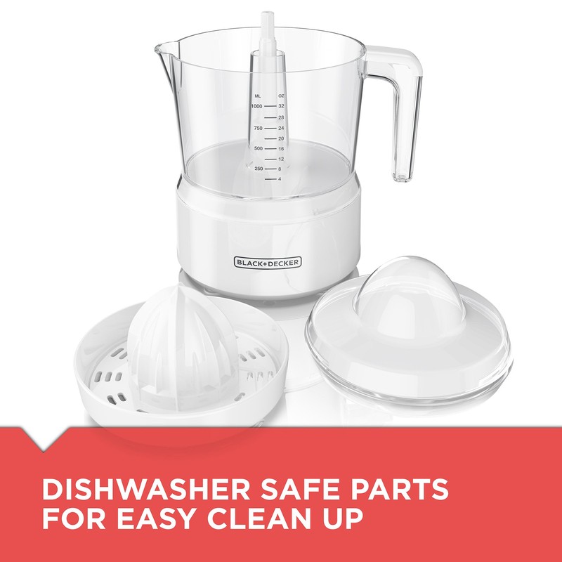 BLACK+DECKER 32oz Citrus Juicer, White, CJ650W, Small