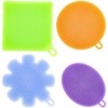 Silicone Dish Washing Sponge Scrubber Set 4 Pot Pan Cleaning