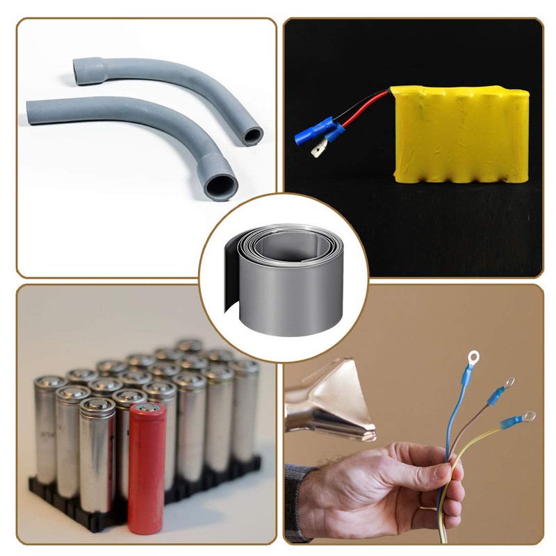 sourcing map PVC Heat Shrink Tube 43mm Flat Width Wrap