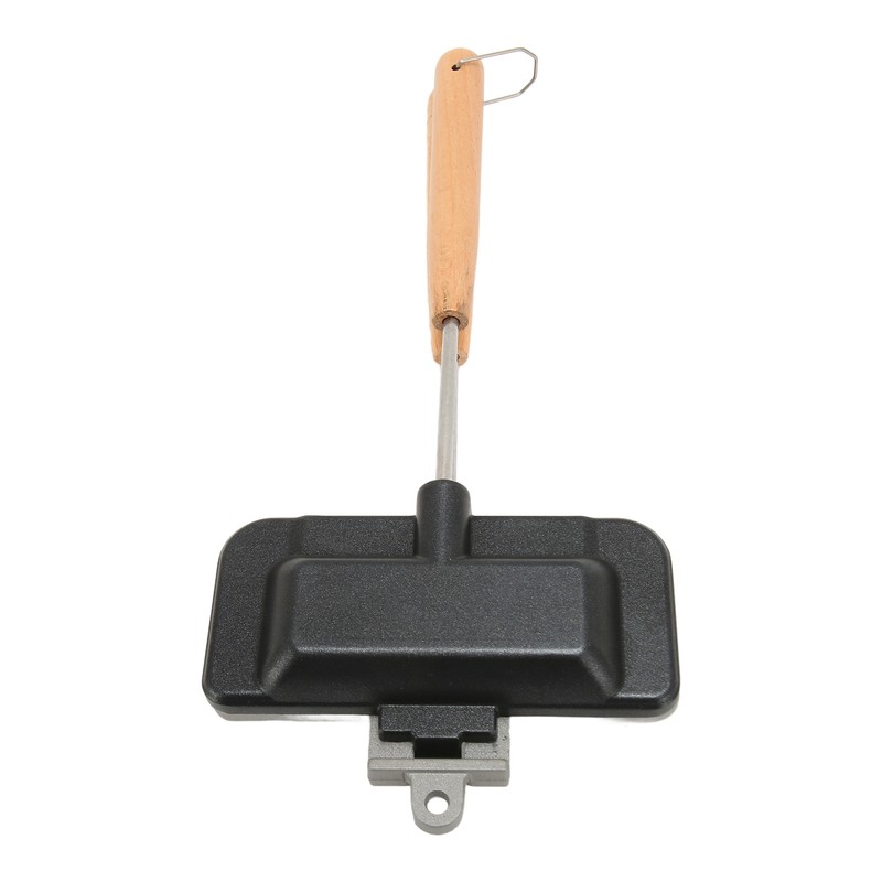Double Sided Baking Pan Aluminium Alloy Frying Pan Wooden Handles