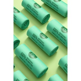 150 x Refuse Bags for Compost Containers, 6 Litre / 8 Litre / 10 Litre, Kitchen Food Waste Bags, 100% Biodegradable, Corn Starch Bags with EN13432 Certification