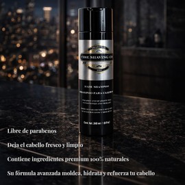SHAMPOO PROFESIONAL DE CABELLO The Shaving Co NUTRE, HIDRATA, FORTALECE desde la raíz hasta la punta de cada cabello. Increíblemente potente. Unisex. Aroma y sensación agradable. Shampoo y Acondicionador. 240 ml