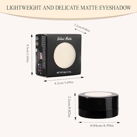 FIVEFULU Paleta de sombras de ojos en polvo compacto de color beige mate, sombras de ojos individuales en color blanco roto, maquillaje de ojos de larga duración y alta pigmentación
