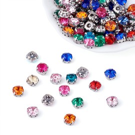 PandaHall Rhinestone Sew On Beads for Clothes, Shoes, Bags, Decorations, 8x8mm