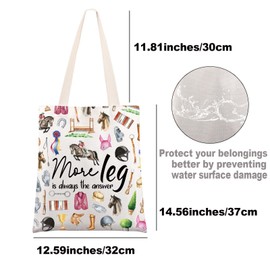 MYSOMY Equestrian Tote Bag Equestrian Gifts Horse Lover Gifts More Leg Is Always The Answer Riding Instructor Tote Bag (more leg UK)
