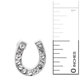 Spinningdaisy Silver Plated Crystal Lucky Horseshoe Earrings