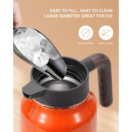 Thermal Coffee Carafe 70 oz - 12 Hour Stainless Steel Carafes for Hot Liquids-Insulated Coffee Carafes For Keeping Hot/Cold Coffee, Tea, Water, Drink Dispenser for Parties(Orange)