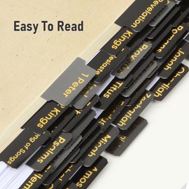 CREECHWA Bible Tabs for Women & Men, Black Bible Tabs for Kids, Anti-Wrinkle Bible Tabs for Study, Large Print Index Tabs for Protestant Bible, Waterproof Bible Chapter Tabs for Niv/Esv Bible