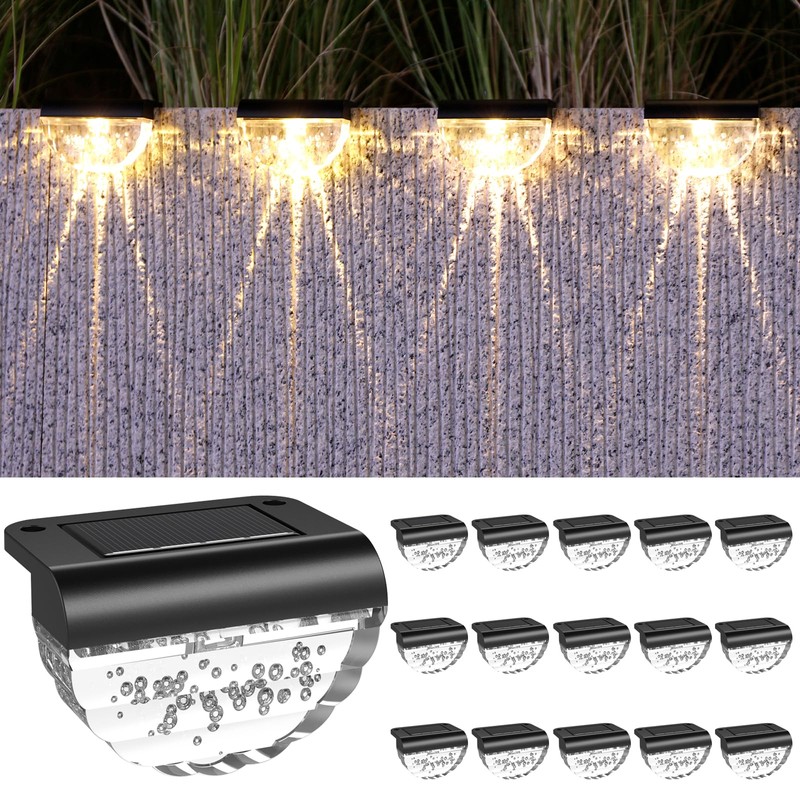 Melunar 16 Pack Solar Deck Lights Outdoor, Solar Step Lights