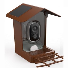 PeckCam® Smart Bird Feeder with Camera,Bird Watching Camer with AI Identify Bird Species Auto Capture 2K HD Live View,Brown