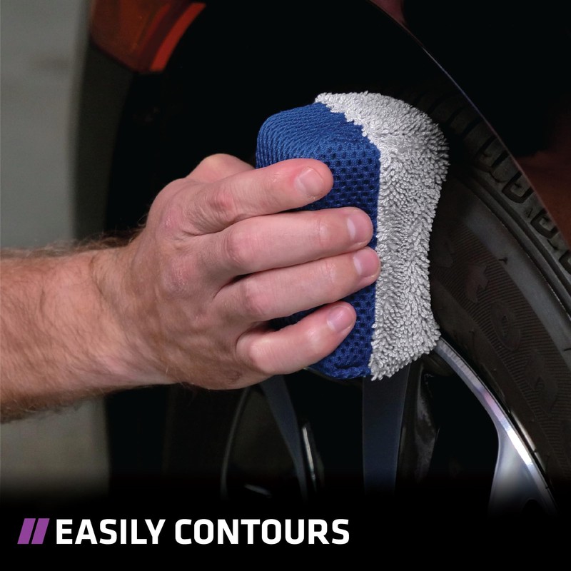 VIKING Tire Shine Applicator Sponges, Multi-Purpose Mesh and Microfiber Applicator