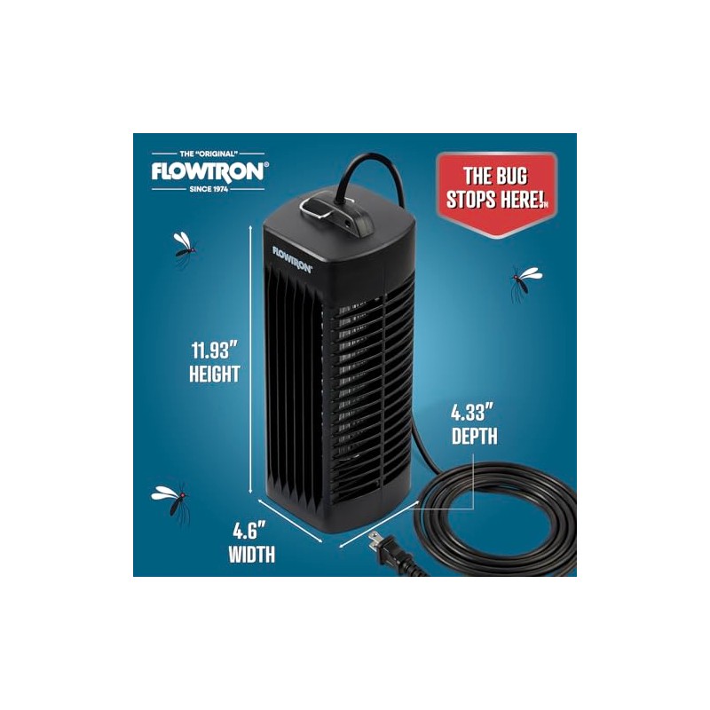 Flowtron Indoor Bug Zapper (Black) - 1000V Electric Insect Killer