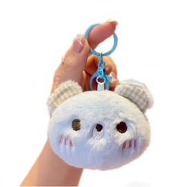 TOU-BEGUIN Charms Keychain, Cute Kawaii Bear Design Key Ring Decoration, Soft Plush Handbag Keys Keychain Accessories for Kids Boys Girls Gifts Light Blue