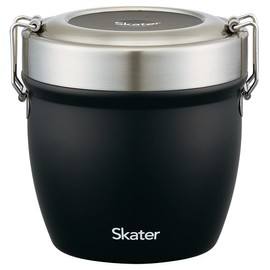 Skater STLBD8AG-A Antibacterial Insulated Stainless Steel Lunch Box, 28.7 fl oz (800 ml), Black