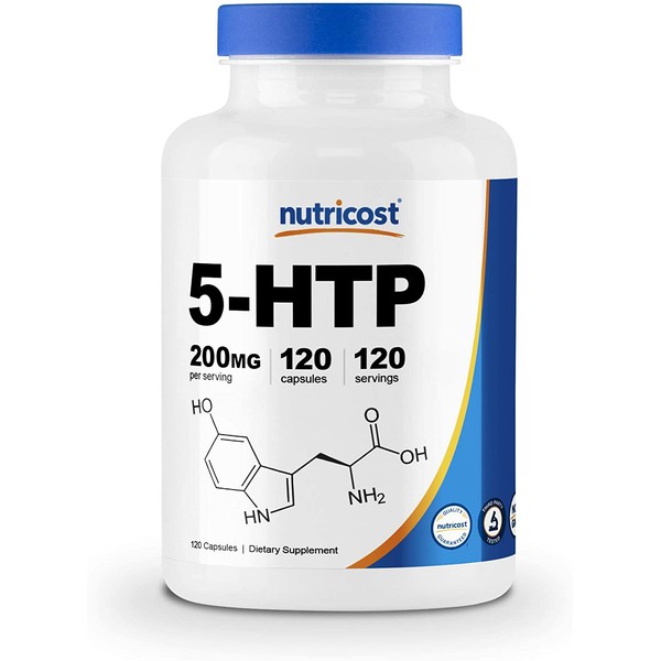 Nutricost 5-HTP 200mg, 120 Veggie Capsules (5-Hydroxytryptophan) - Gluten Free & Non-GMO