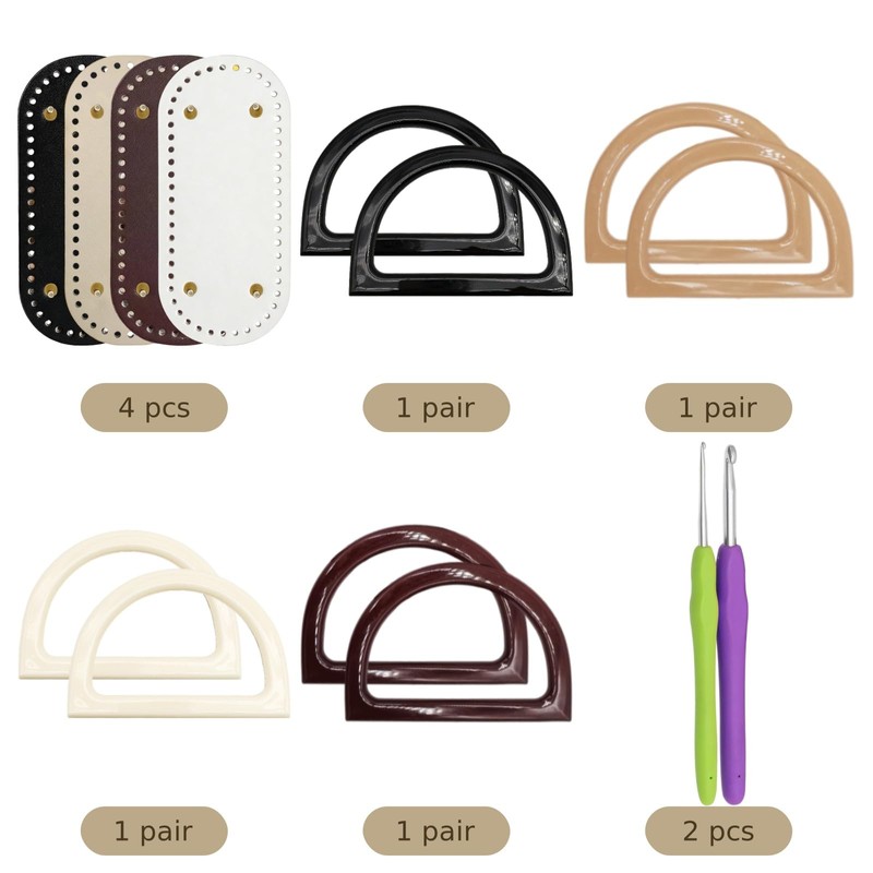 14 Pcs DIY Purse Making Kit, Includes 4 PU Leather
