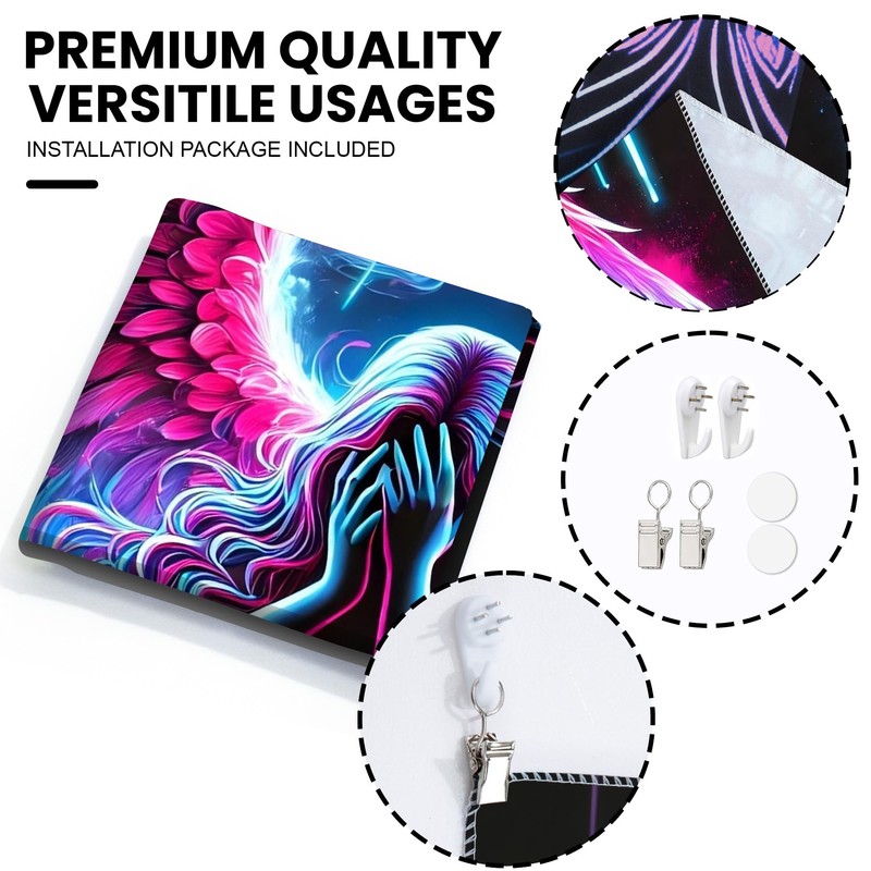 BVBOX Blacklight Tapestry,WingTapestry Glow In The Dark,UV Reactive Black Light
