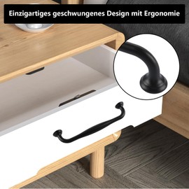 YAYODS Pack of 20 Cabinet Handles Black - Black Furniture Handles 128 mm Hole Spacing - Kitchen Handles Stainless Steel with Screws for Kitchen, Cabinet, Furniture, Drawers