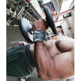 EMRAH weight lifting wrist straps wraps support gym fitness wrap gym lifting weightlifting men women (Camo Grey)