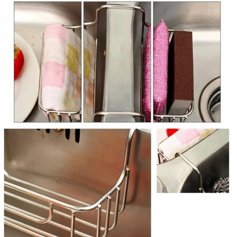 PureLiving Kitchen Sink Sponge Holder Stainless – Rustproof Double-Layer Stainless