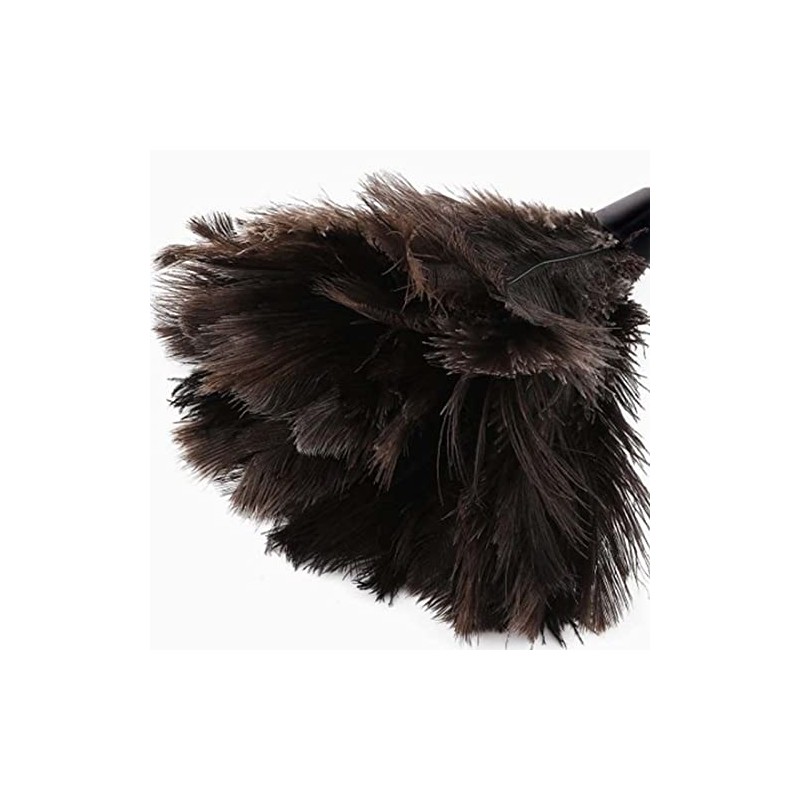Mumusuki Feather Duster, Natural Ostrich Feathers for Dusting Contoured for