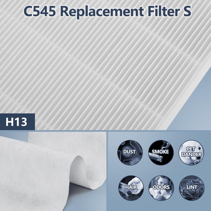 C545 HEPA Replacement Filter S Compatible with Winix C545 Air