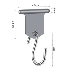 URAQT Piping Strip Hooks, Pack of 17 RV Awning Hooks, Camping Piping Rail Hook Accessories, S Shaped Hook Set Accessories Hanger for Motorhome, Caravan, Indoor and Outdoor Decoration (Grey)
