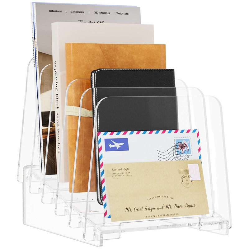 MaxGear Incline File Organizer File Holder 5 Sections, File Folder