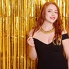 Premium Gold Tinsel Foil Fringe Curtains (2 Pack) – 3.28