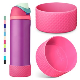 2PCS Diamond Silicone Boot for Owala Water Bottle 24 oz 32 oz 40 oz, Anti-Slip Protective Sleeve for Owala Twist,FreeSip and Flip Stainless Steel Water Bottle, BPA-Free, Dishwasher Safe, Accessories
