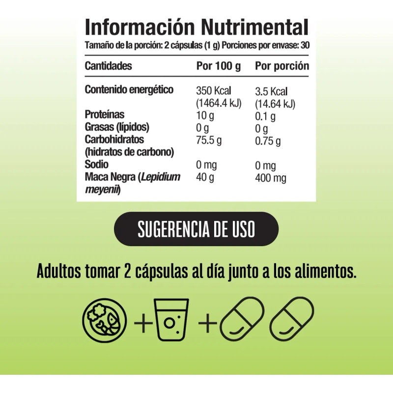 Pack Maca Negra (1 Maca Negra Cápsulas + 1 Maca