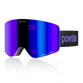 Powster Ski Goggles Snow OTG Snowboard Goggles Magnetic Interchangeable Lens Frameless UV Protection Anti-fog mobile Skating Phantom Purple (Single Lens)