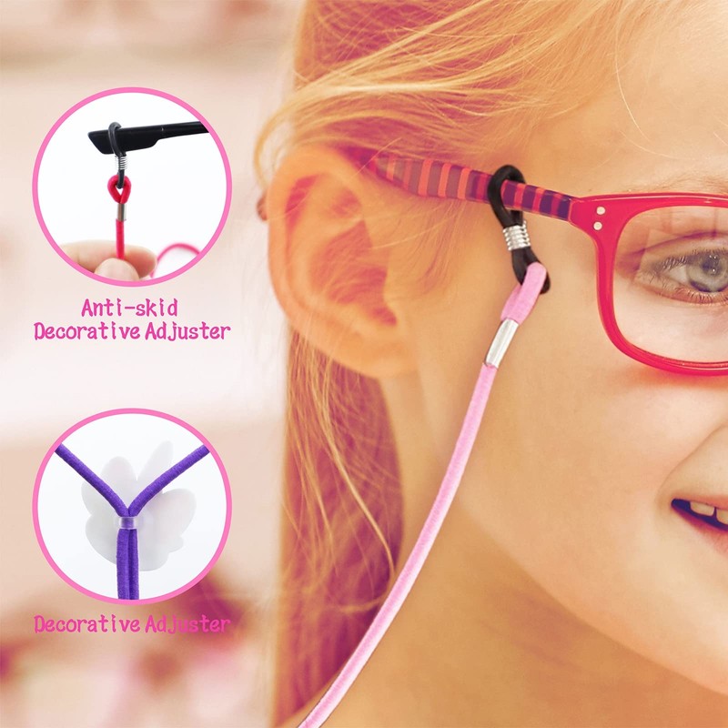 YETOOME 8 PCS Kids Glasses Strap Unicorn Rainbow Anti-slip Eyeglass