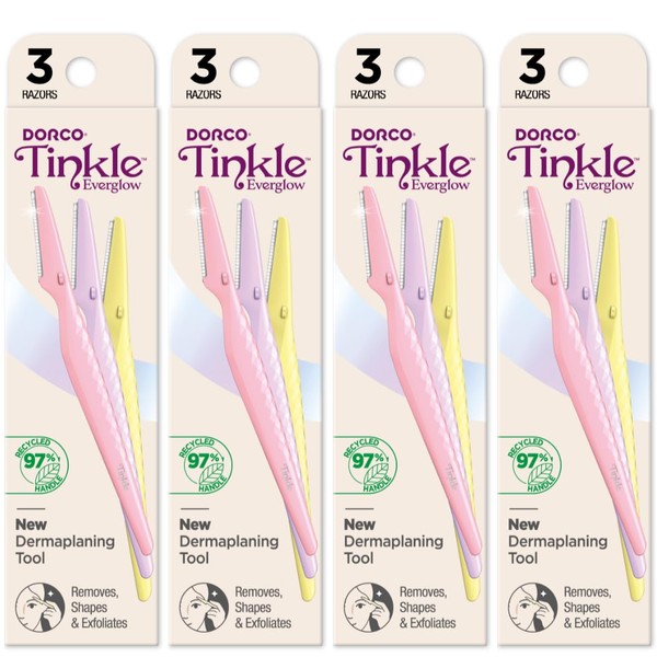 Dorco Tinkle Everglow - Eco-Friendly Dermaplaning Tool, Multipurpose Eyebrow Razor