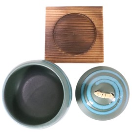 Gurin Swirl Ware Bowl with Cedar Base (9.5 x 8.8 cm (240 cc), 12.0 oz (340 g) [Mushi Bowl] [Ryotei, Ryokan, Japanese Tableware, Restaurant, Commercial Use]