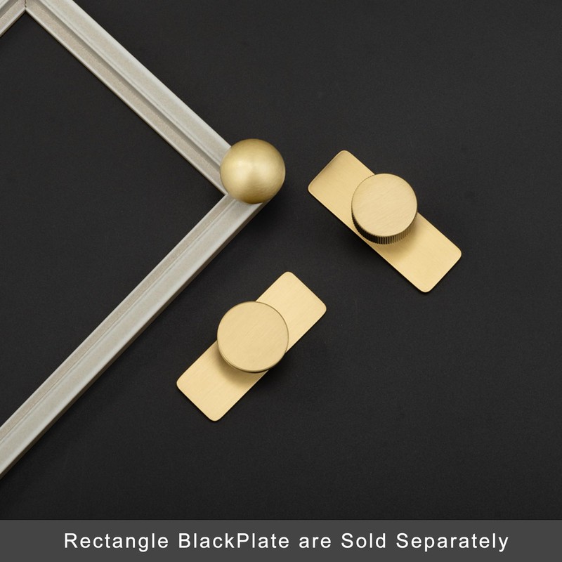 QOGRISUN 5-Pack Solid Brass Cabinet Pulls Back Plates, Rectangle Cabinet