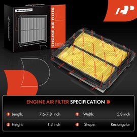 A-Premium Filtro de Aire de Motor compatible con Nissan Versa 2020-2024, Kicks 2017-2024, 1.6L, Reemplazo 165465RF0A
