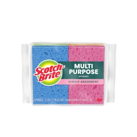 Scotch-Brite Multi-Purpose Sponges, Highly Absorbent Dish Sponge for Cleaning of Non-Stick Cookware, Showers, and Coolers, 40 Kitchen Sponges