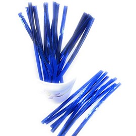 Weststone 100pcs 6" Metallic twist ties to Seal Homemade Lollipops, or to Decorate Floral Bouquets and Favor Boxes. (Blue)