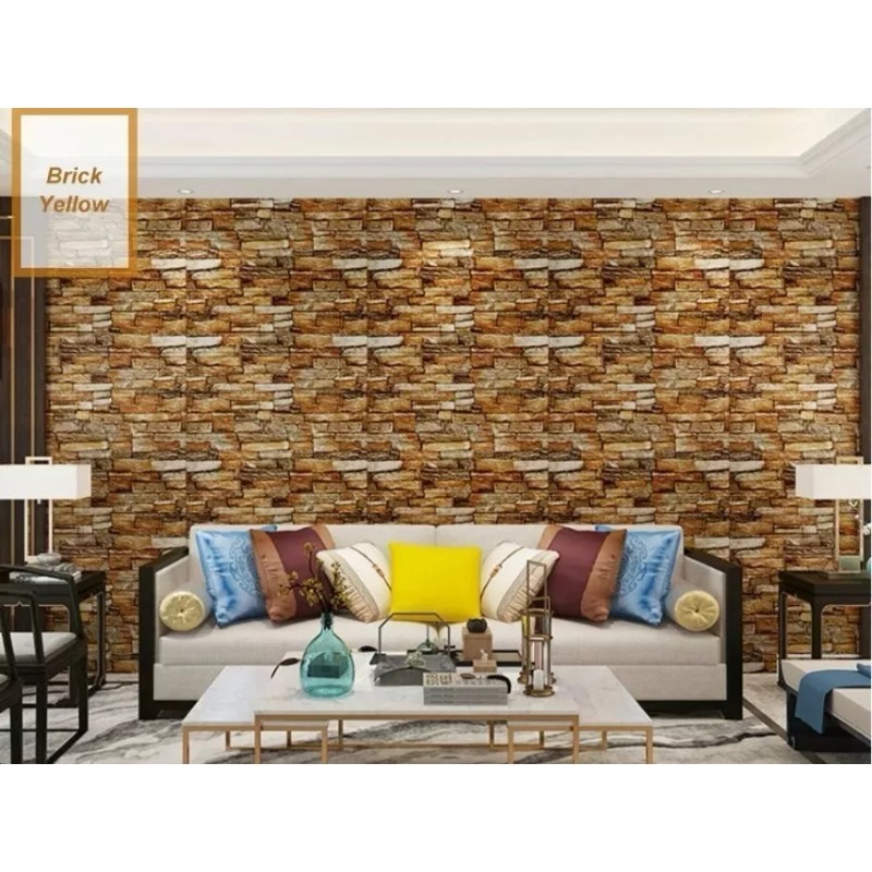 10pcs Pegatina Pared Patron Ladrillo Papel Tapiz 3d 35x38cm