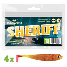 Lieblingsköder Rubber Fishing Bait for Perch Zander Pike 10 cm, Pack of 4, 10 cm