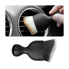 XINLIYA Car Interior Detailing Brush, Scratch Free Auto Ultra Soft Hair Cleaning Curved Dirt Dust Collectors, Vehicle Dashboard Air Conditioner Vents Computer Removal Tool, Universal（Black/White）