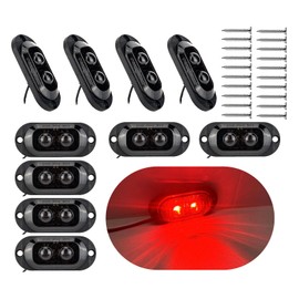 Krtopo 10 x Marker Lights Trailer 12/24V 3000K Outline Light Position Light Universal Waterproof Side Marker Lights 65 mm for Caravan Truck Bus Caravan (Red)