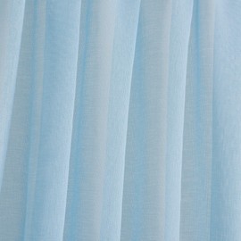 Megachest gathering tape voile curtain(linen-like blue, W 56" x L 81" (2 Panels))
