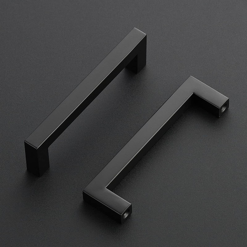 Ravinte 15 Pack Black Cabinet Pulls 4-1/2 Inch Square Kitchen