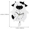 Acrylic Wall Clock Cartoon Cow Shape Silent Movement Decorative Swinging