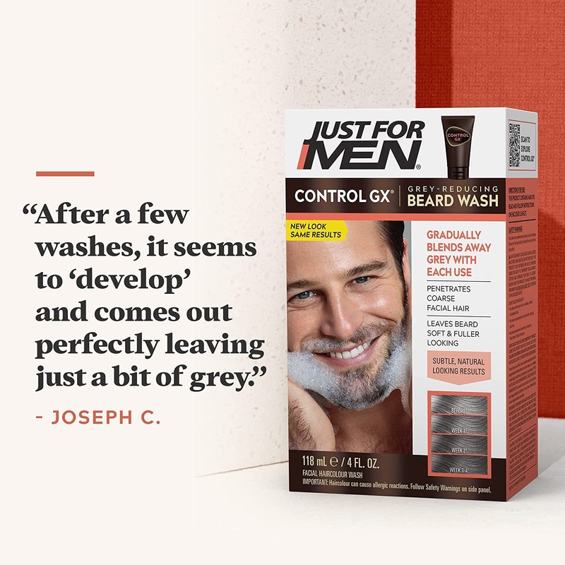Just For Men Control GX Grey-Reducing Beard Shampoo for Subtle,