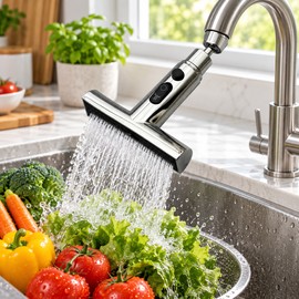 Rotatable 3-Mode Waterfall Faucet Extender – Adjustable Sink Sprayer Nozzle for Kitchen & Bathroom